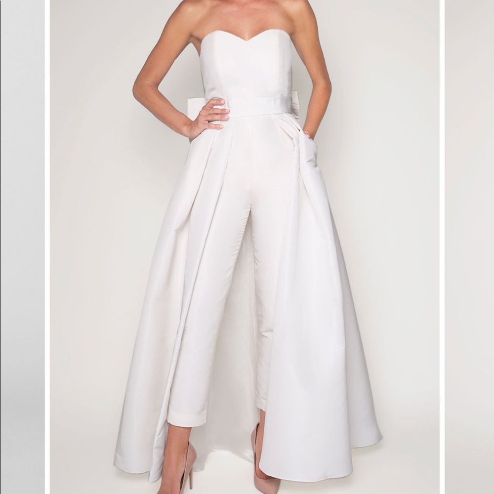 Alexia Maria Silk Faille Bow Back Jumpsuit